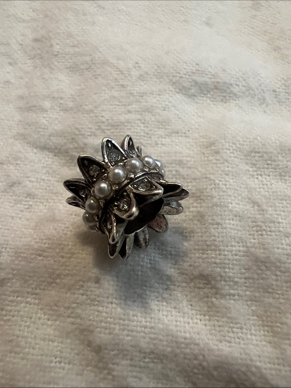 Brighton Silver bead charm with Pearlescent Bead Row